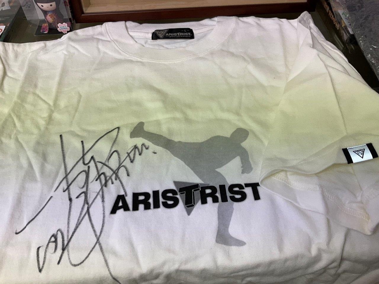 蝶野正洋直筆サイン入り　ARISTRIST　アリストトリスト　Tシャツ　喧嘩キックバージョン